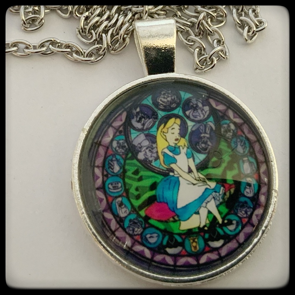 🆕 ✅ GLASS CABOCHON CHAIN NECKLACE